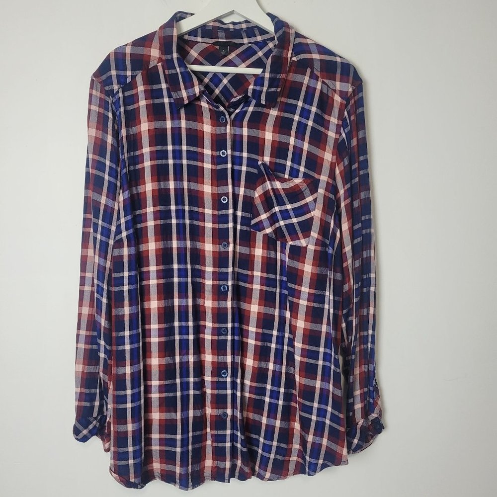 Torrid Lizzie Rayon Twill Button-Up Long Sleeve Shirt Women's Size 3X - Picture 3 of 12